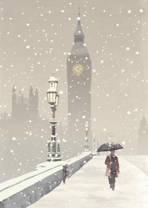 big ben in the snow